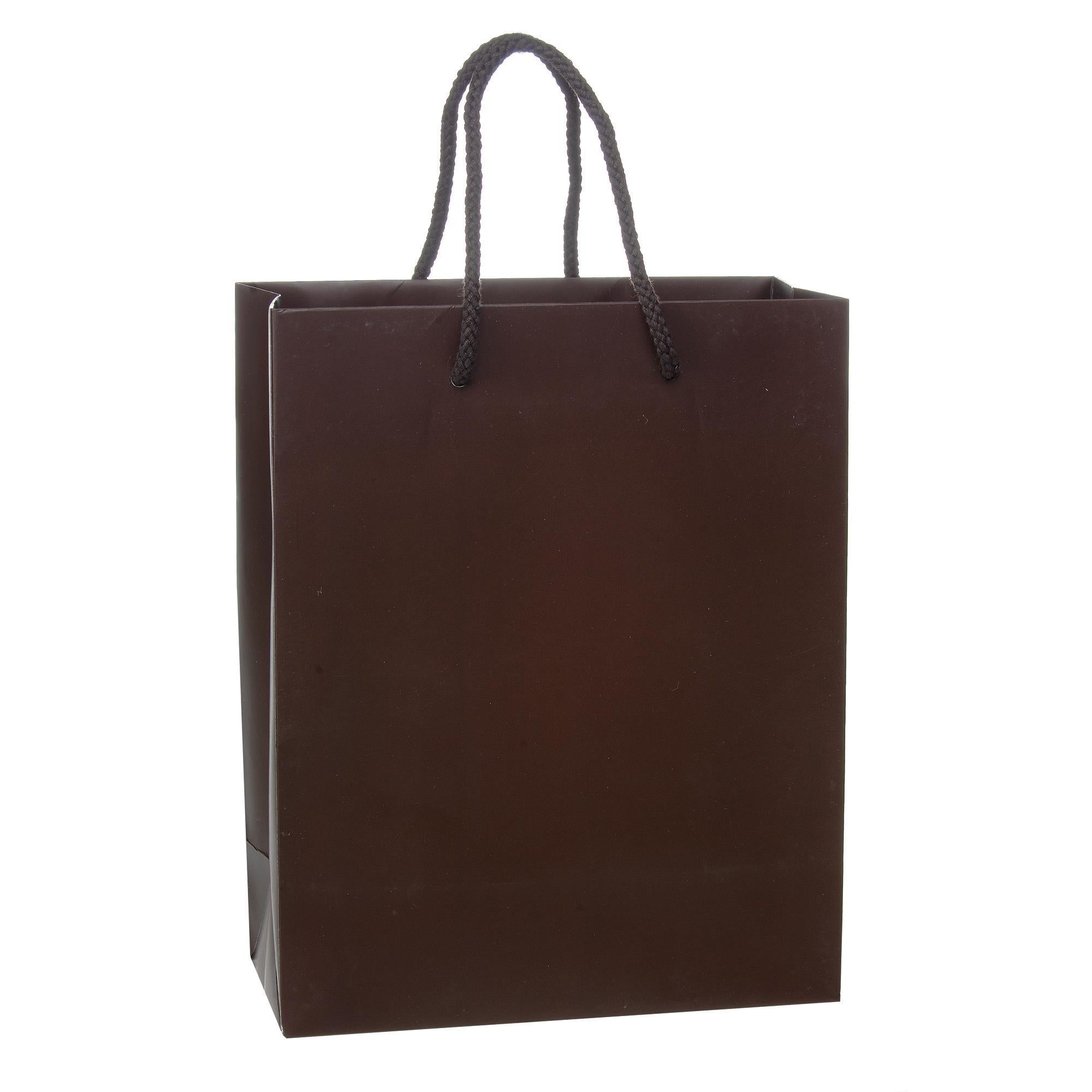 Eurotote with Rope Handle / Matte / 8in x 4in x 10in / Chocolate