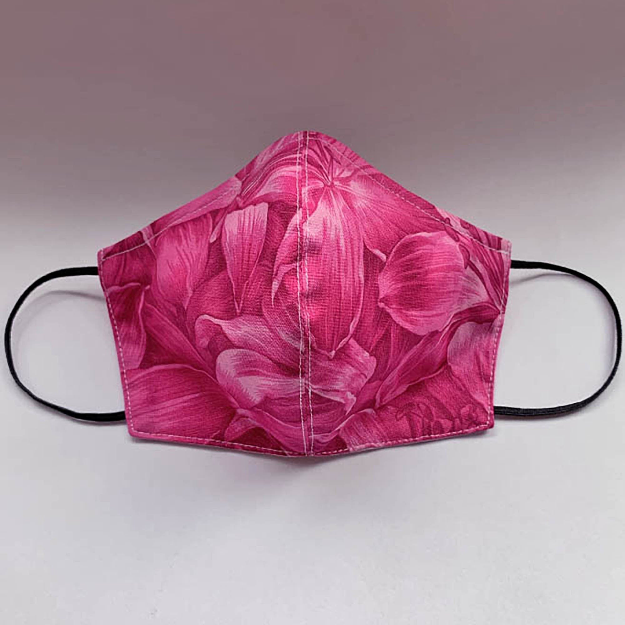 Fashionizer Spa Uniforms Pink Hawaiian Floral Fashion Face Mask S/M