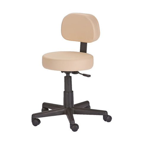 Earthlite Beige Pneumatic Stool with Back