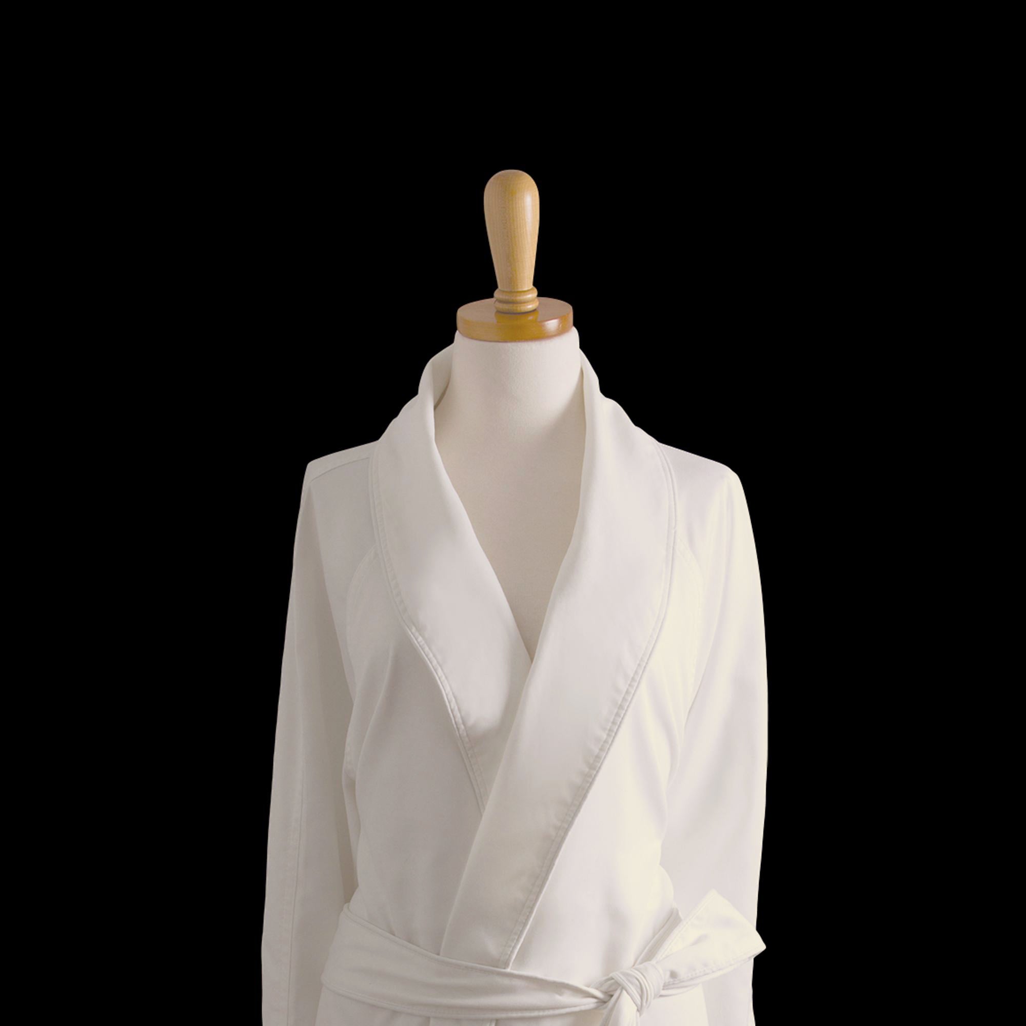 Sposh Microfiber Twill Robe with Pockets, Cream