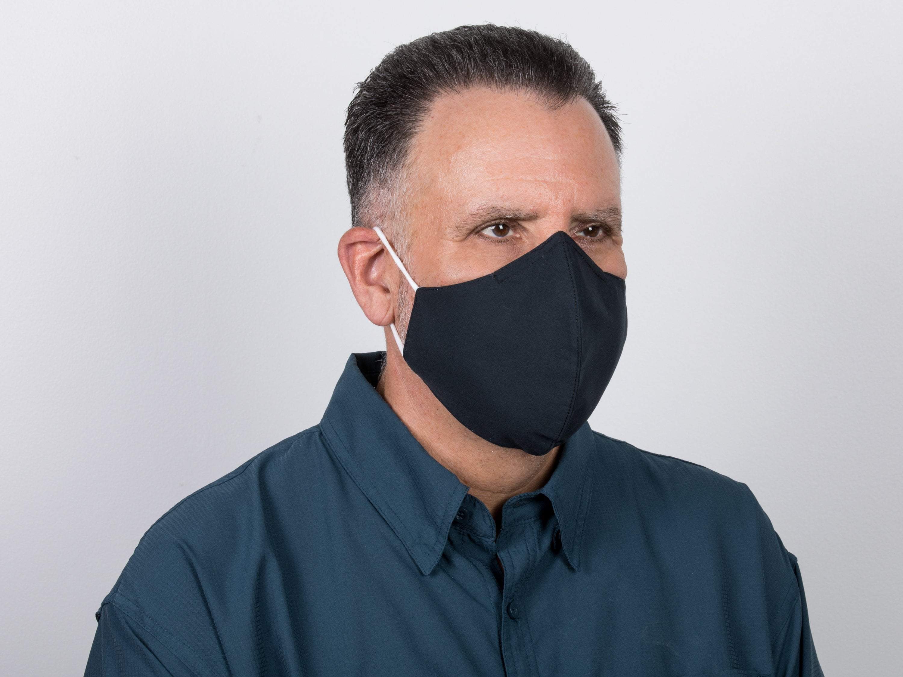 Face Masks & Eyewear Large / Black 3-Layer Microfiber Earloop Face Mask