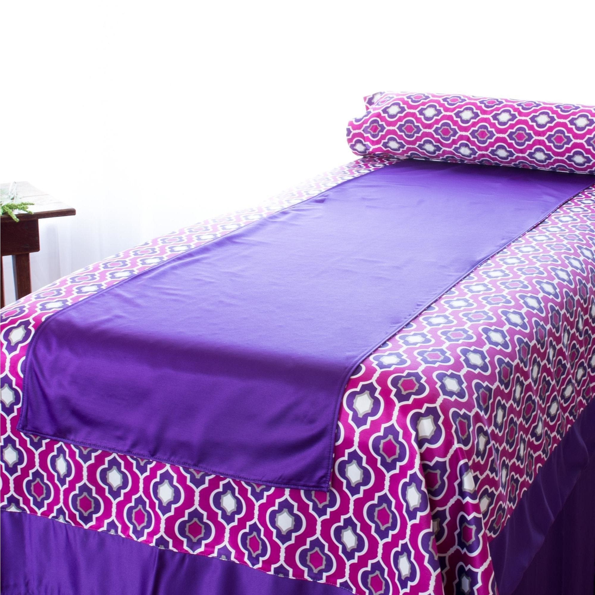 Sheets, Blankets & Accessories Purple Sposh Reversible Saddle / Moroccan / Purple