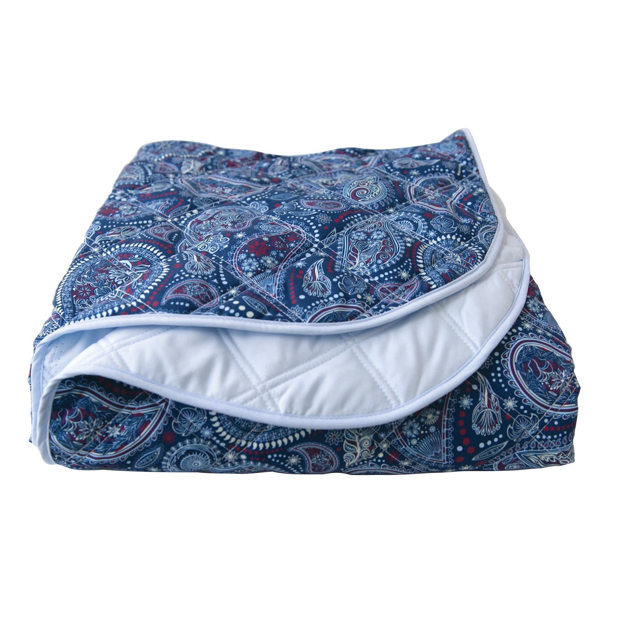 Sheets, Blankets & Accessories Starry Sapphire Paisley Face / Spa Blue Solid Back Sposh Paisley Collection Blanket