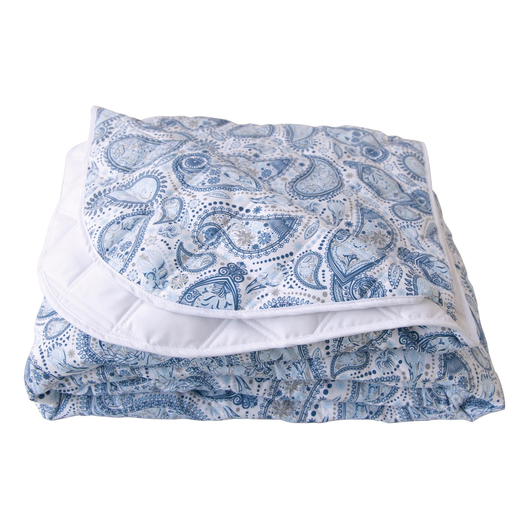 Sheets, Blankets & Accessories White Sapphire Paisley Face / White Solid Back Sposh Paisley Collection Blanket